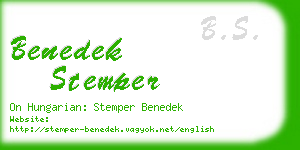 benedek stemper business card